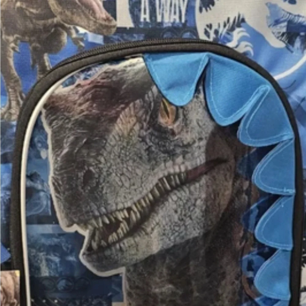 Jurassic World  life finds away backpack Print Backpack with Blue Accents